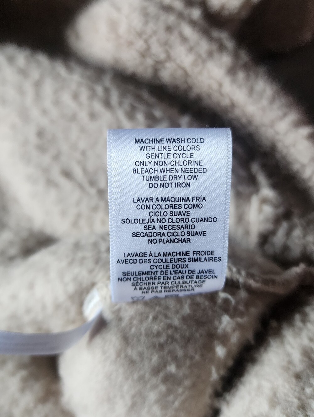 Calvin Klein Beige Sherpa Teddy Fleece Quarter Zip Pullover - Picture 8 of 9